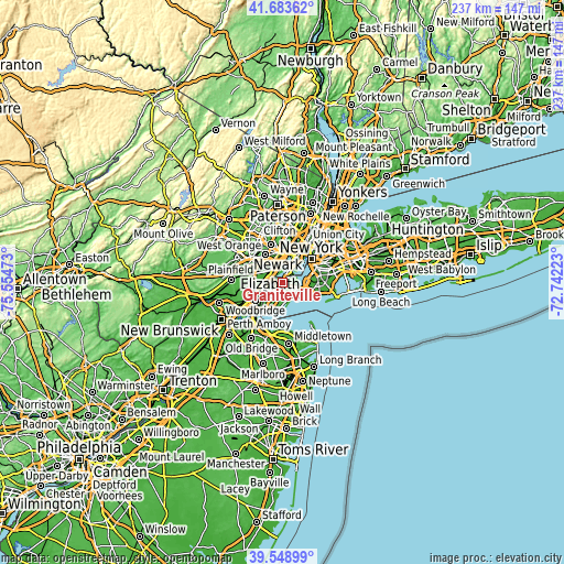 Topographic map of Graniteville