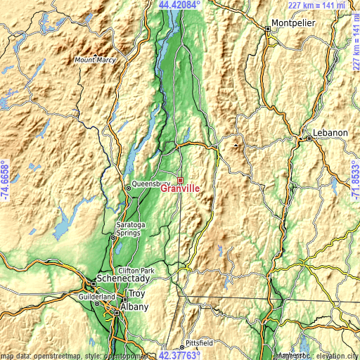 Topographic map of Granville