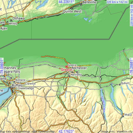 Topographic map of Greece