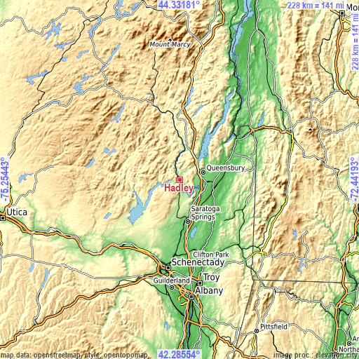 Topographic map of Hadley