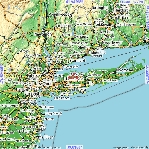 Topographic map of Halesite