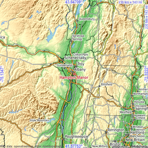 Topographic map of Hampton Manor