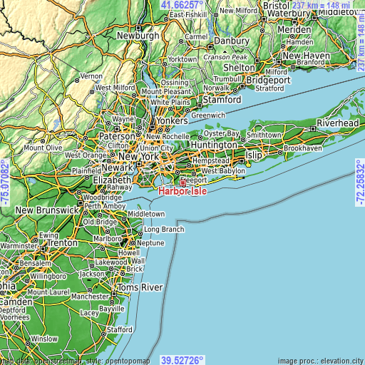 Topographic map of Harbor Isle