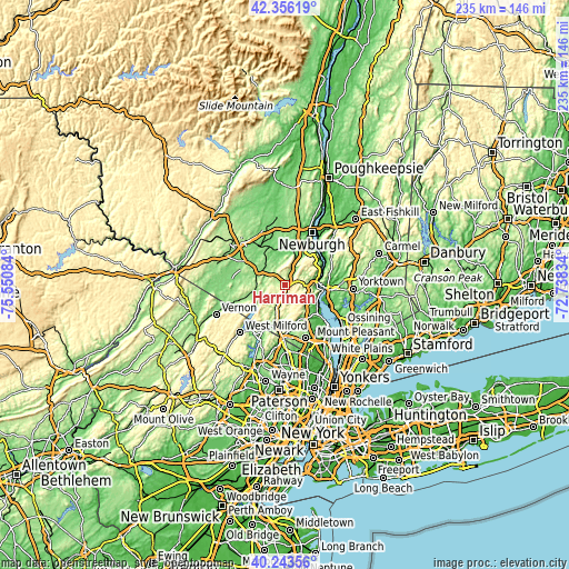 Topographic map of Harriman