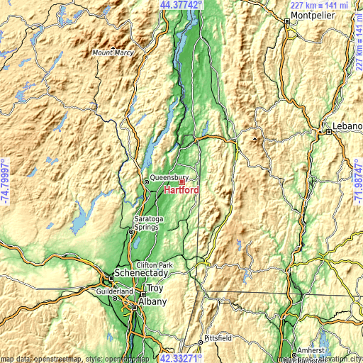 Topographic map of Hartford