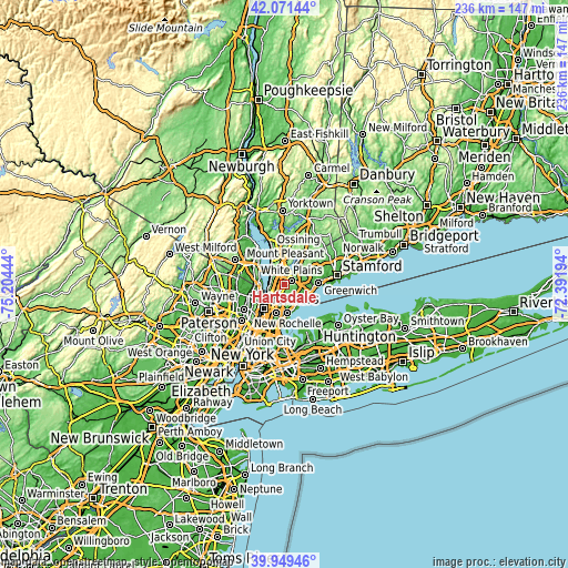 Topographic map of Hartsdale