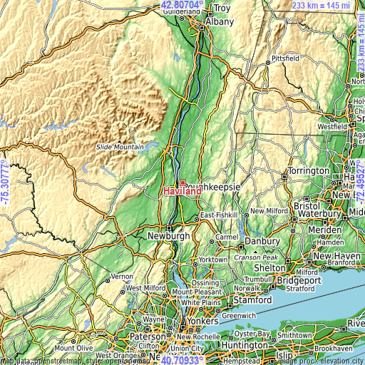 Topographic map of Haviland