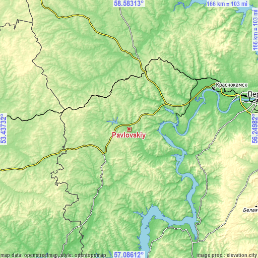 Topographic map of Pavlovskiy