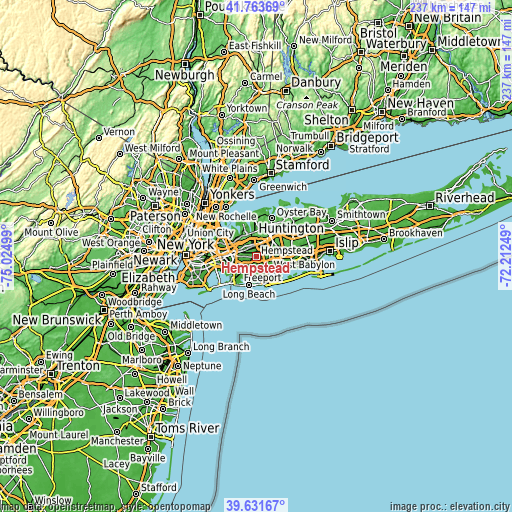 Topographic map of Hempstead