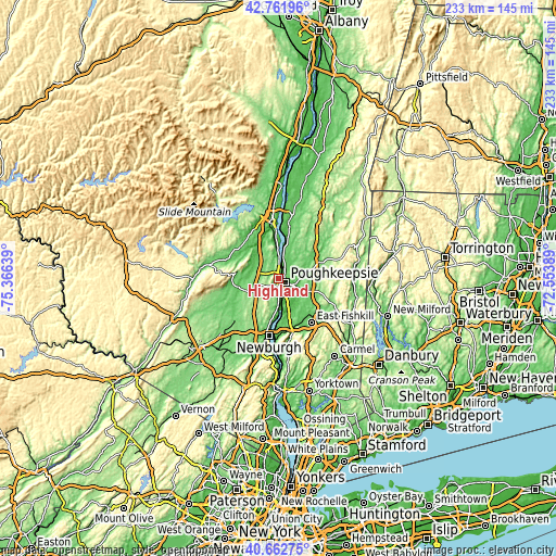 Topographic map of Highland