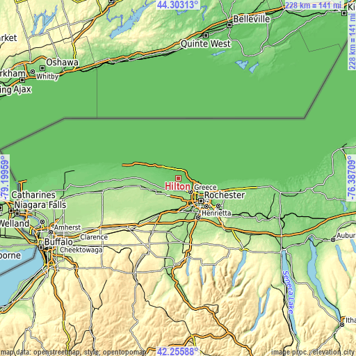 Topographic map of Hilton