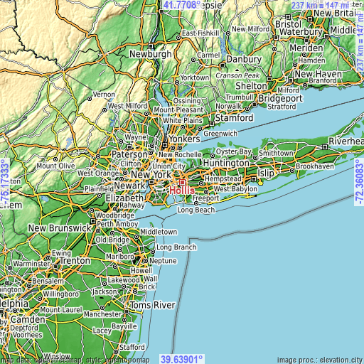 Topographic map of Hollis