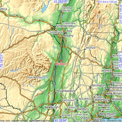 Topographic map of Hudson