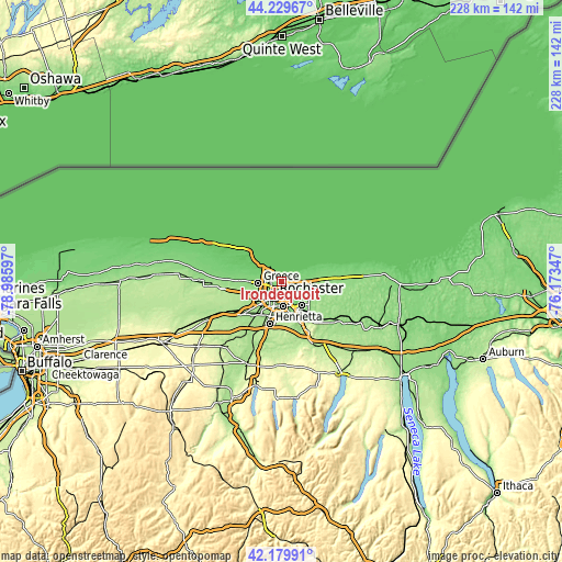 Topographic map of Irondequoit