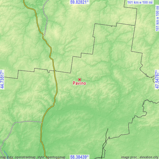 Topographic map of Pavino