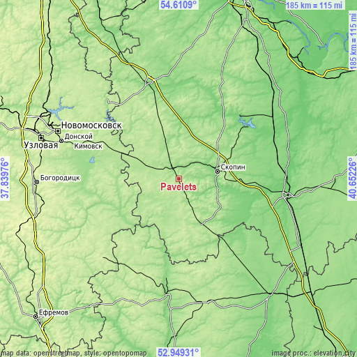 Topographic map of Pavelets