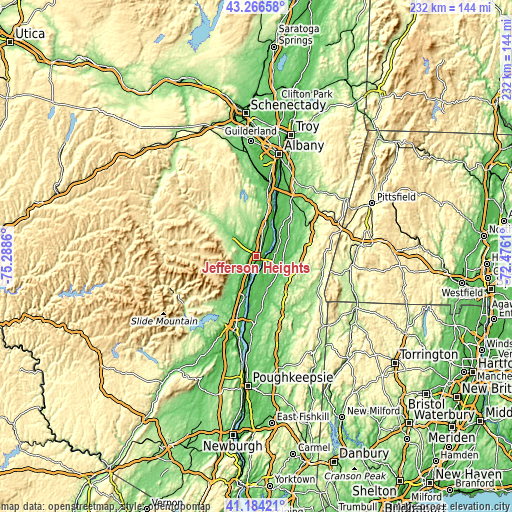 Topographic map of Jefferson Heights