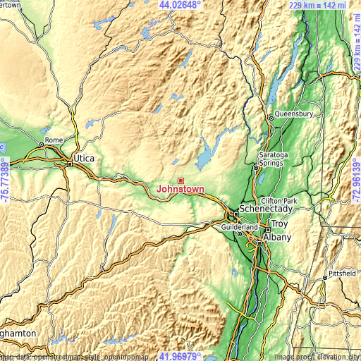 Topographic map of Johnstown