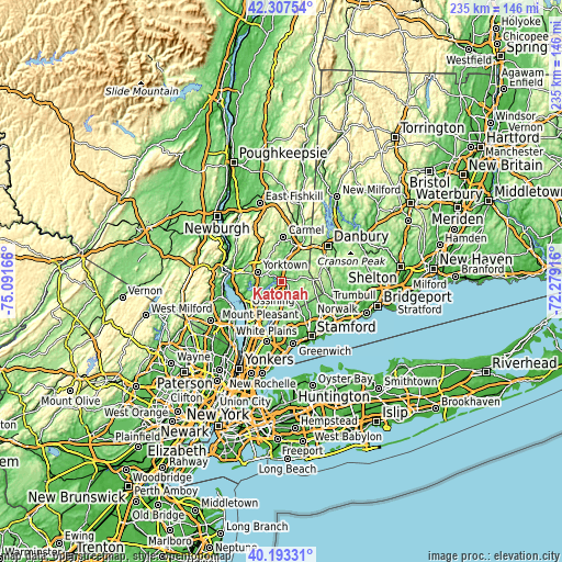 Topographic map of Katonah