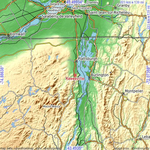 Topographic map of Keeseville