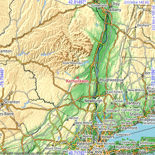 Topographic map of Kerhonkson