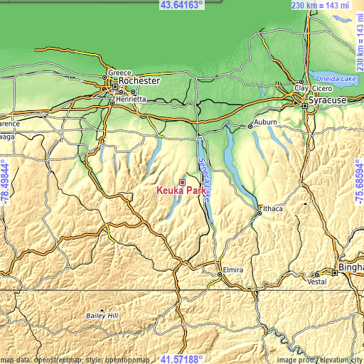 Topographic map of Keuka Park