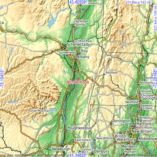 Topographic map of Kinderhook