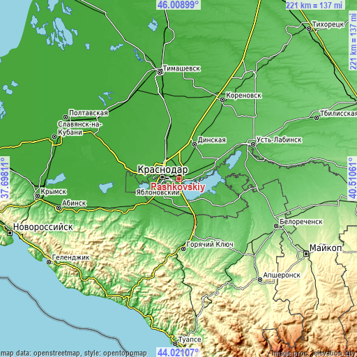 Topographic map of Pashkovskiy