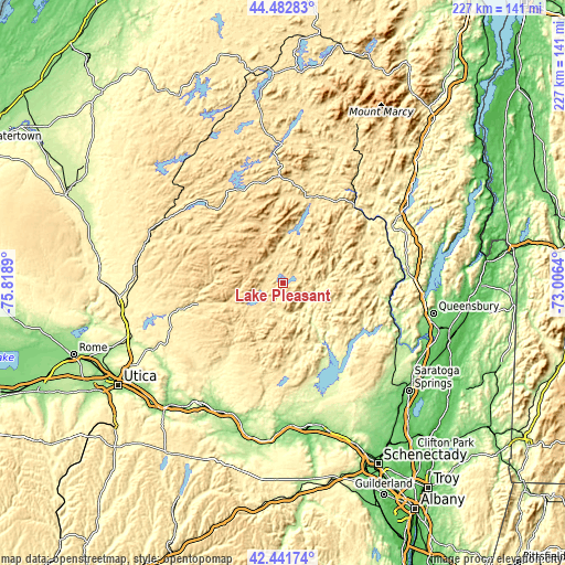 Topographic map of Lake Pleasant