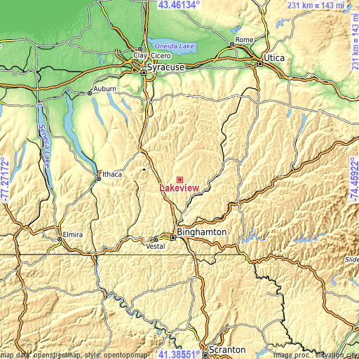 Topographic map of Lakeview