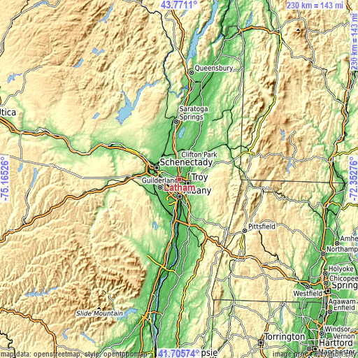 Topographic map of Latham