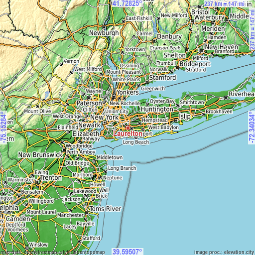 Topographic map of Laurelton