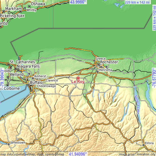 Topographic map of Le Roy