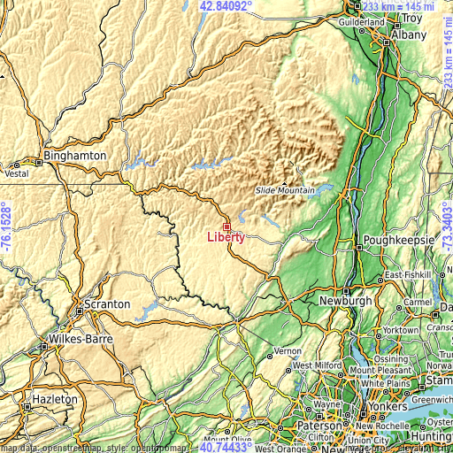 Topographic map of Liberty