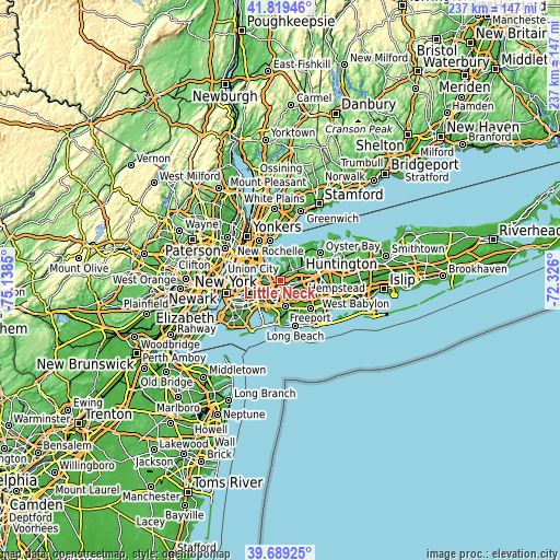 Topographic map of Little Neck