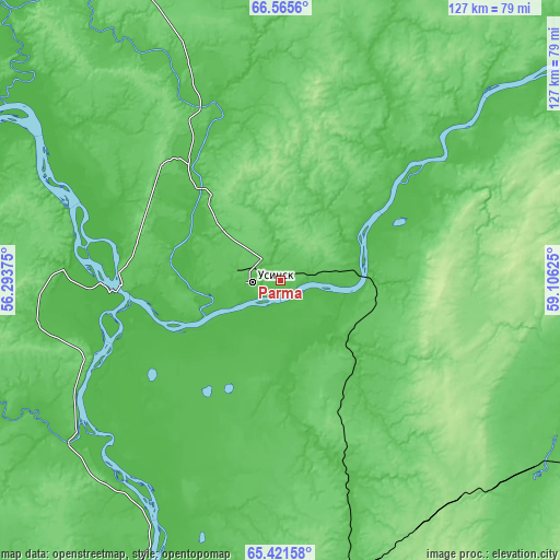 Topographic map of Parma