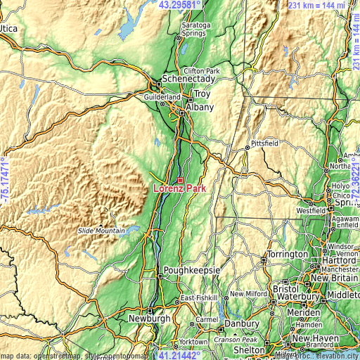 Topographic map of Lorenz Park