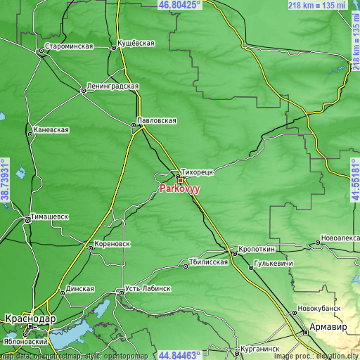 Topographic map of Parkovyy