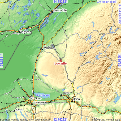 Topographic map of Lowville