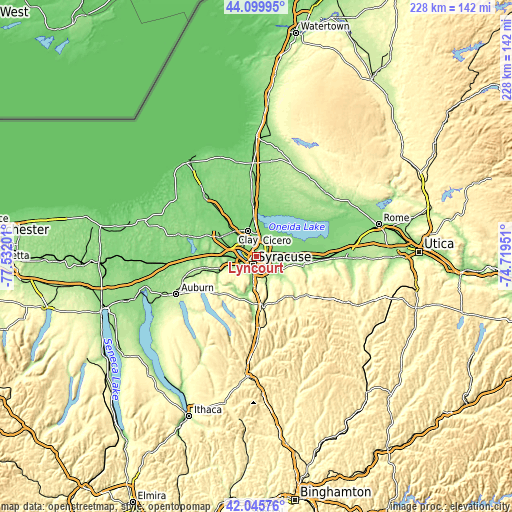 Topographic map of Lyncourt