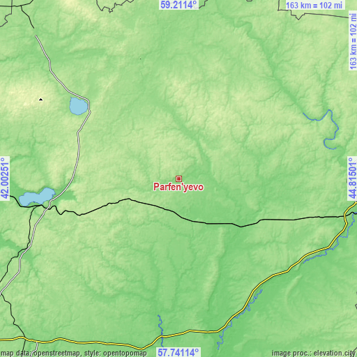 Topographic map of Parfen’yevo