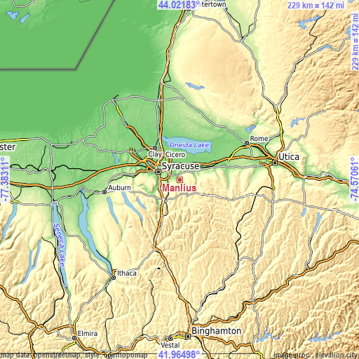 Topographic map of Manlius