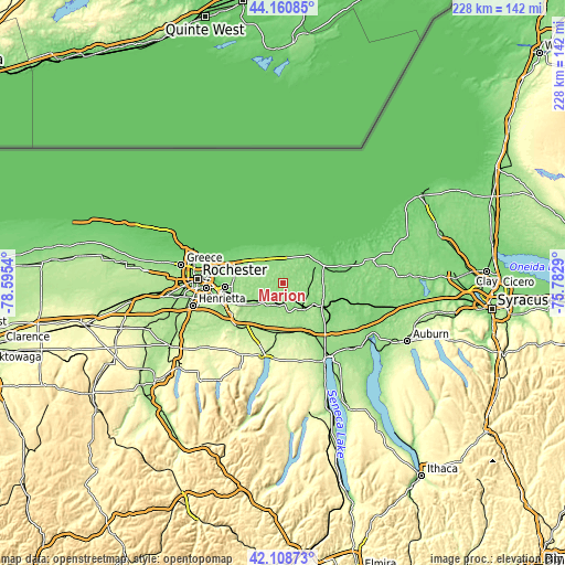 Topographic map of Marion