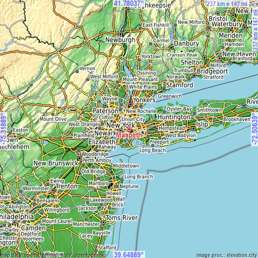 Topographic map of Maspeth