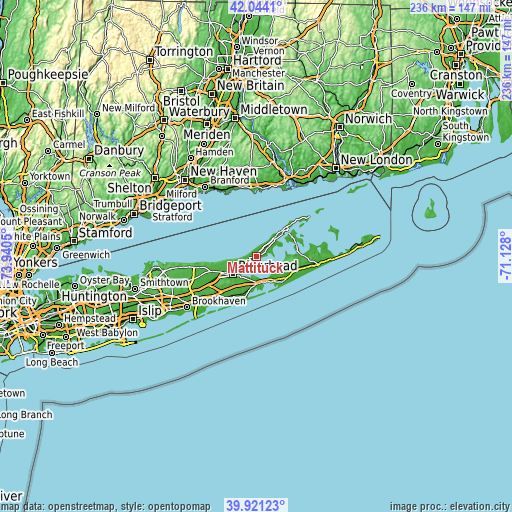 Topographic map of Mattituck