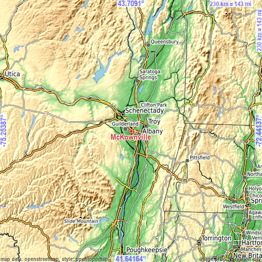 Topographic map of McKownville