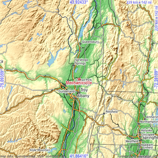 Topographic map of Mechanicville