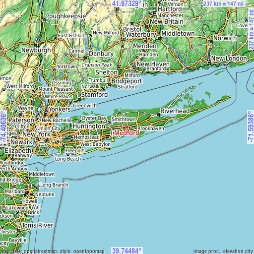 Topographic map of Medford