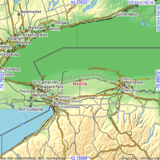 Topographic map of Medina