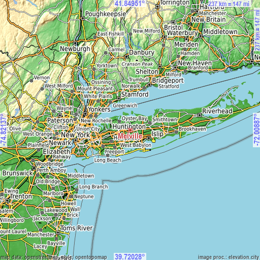 Topographic map of Melville